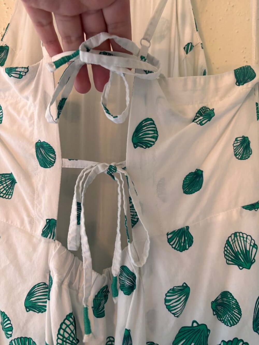 Anthropologie Maeve Seashell Halter Tiered Cotton Maxi Dress 1X - Picture 9 of 12